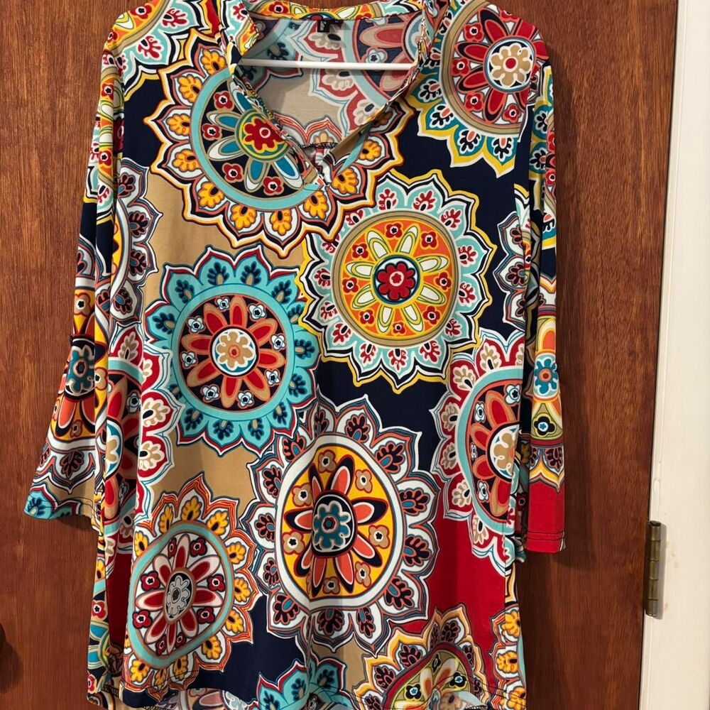 Womens Zattcas Floral Top Size Large